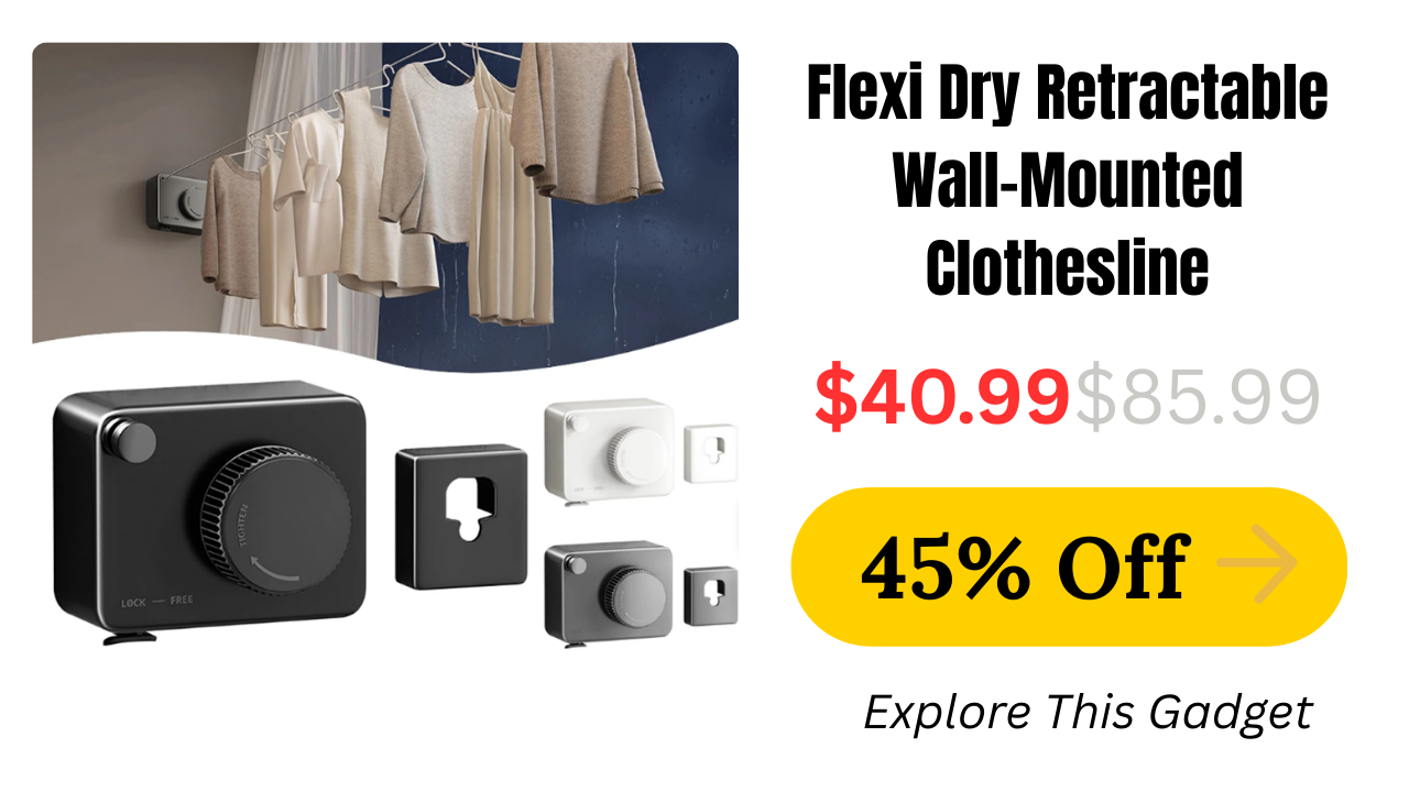 Flexi Dry Retractable Wall-Mounted Clothesline